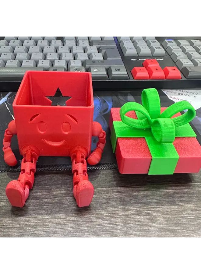 3D Printed Christmas Sitting Decoration Model A With Gift Box - Image 4
